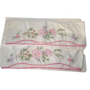 Hand Embroidered King Size Pillowcases Set